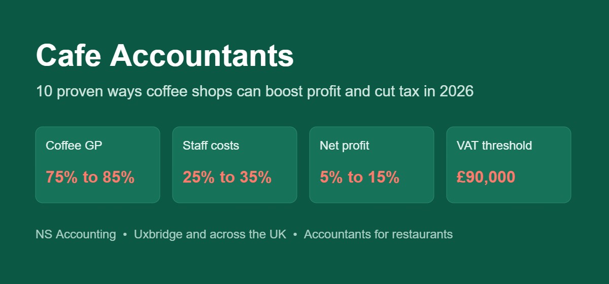 Cafe accountants in Uxbridge and across the UK for coffee shops, NS Accounting