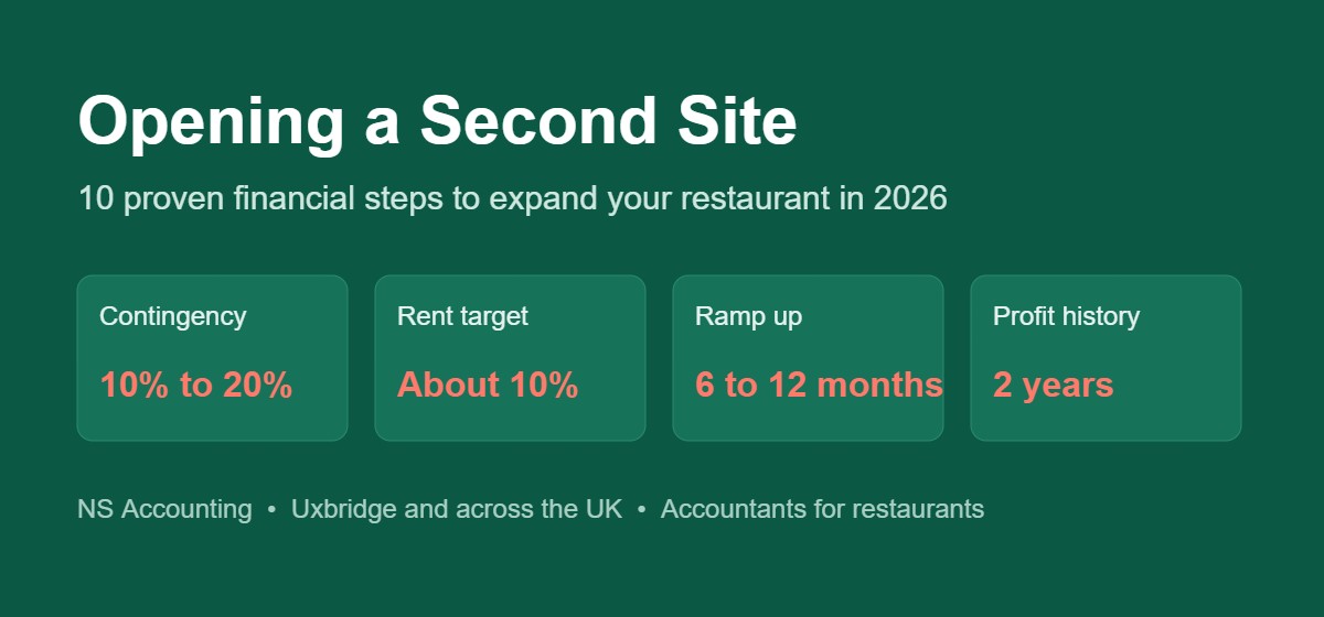 Opening a second restaurant, expansion advice from NS Accounting in Uxbridge