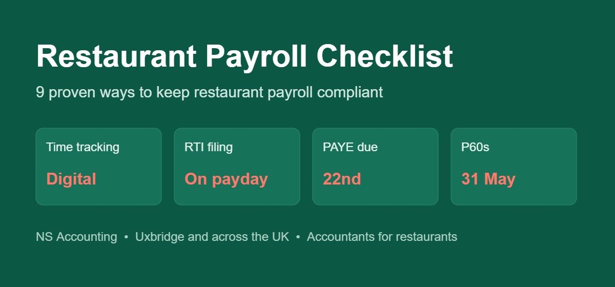 Restaurant payroll checklist for UK restaurants and cafes