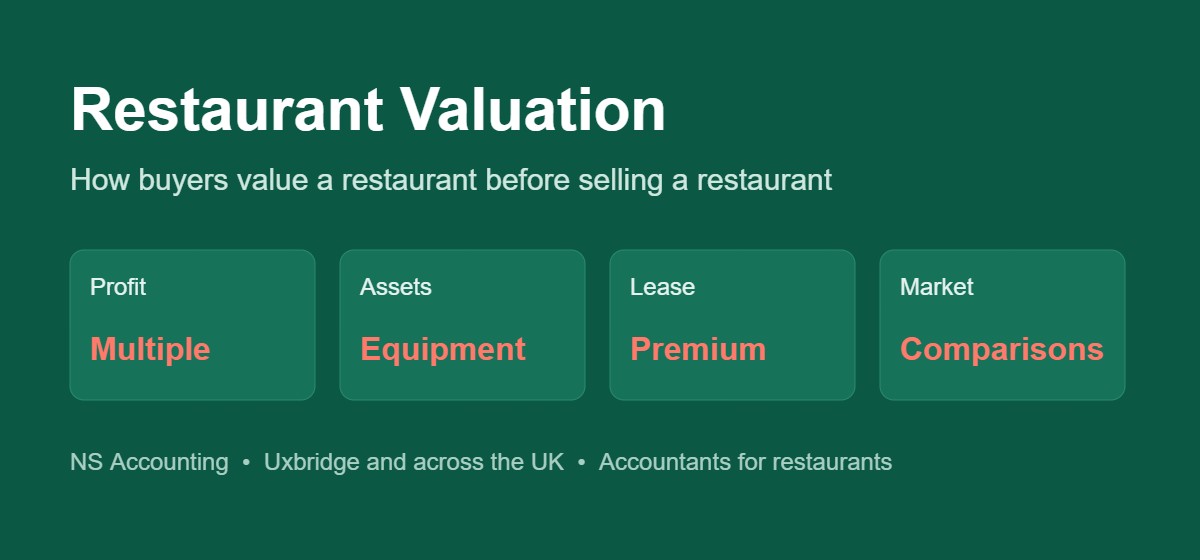 How restaurants are valued when selling a restaurant in the UK